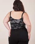 Back view of Cropped Cami in Black Magic Waters worn by Ashley