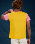Vintage Tee in Bubblegum back view on Isaac