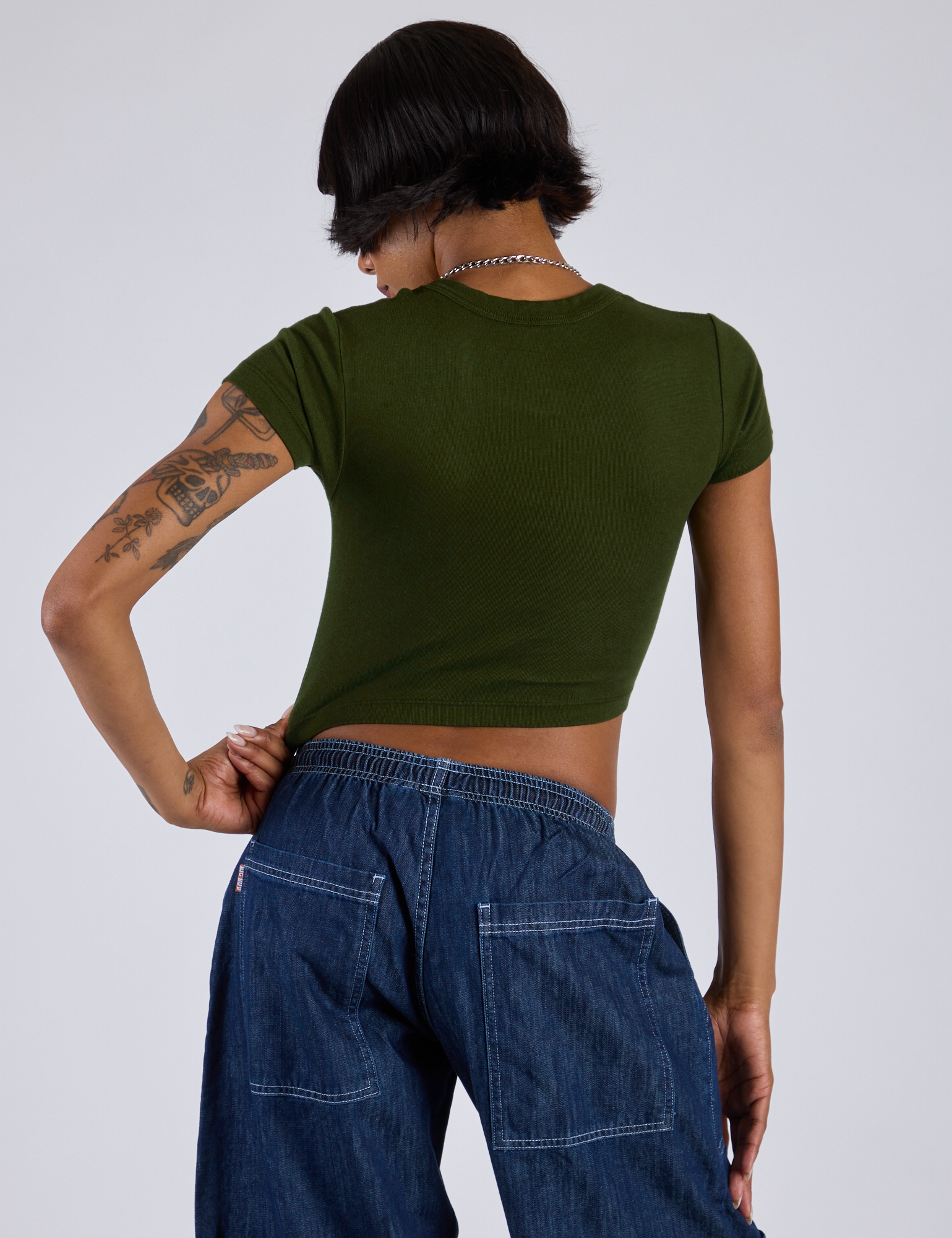 Cropped Baby Tee - Evergreen