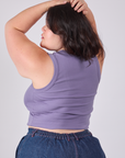 Cropped Tank Top in Faded Grape angled back view on Ashley