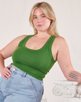 Lish is wearing Cropped Tank Top in Lawn Green