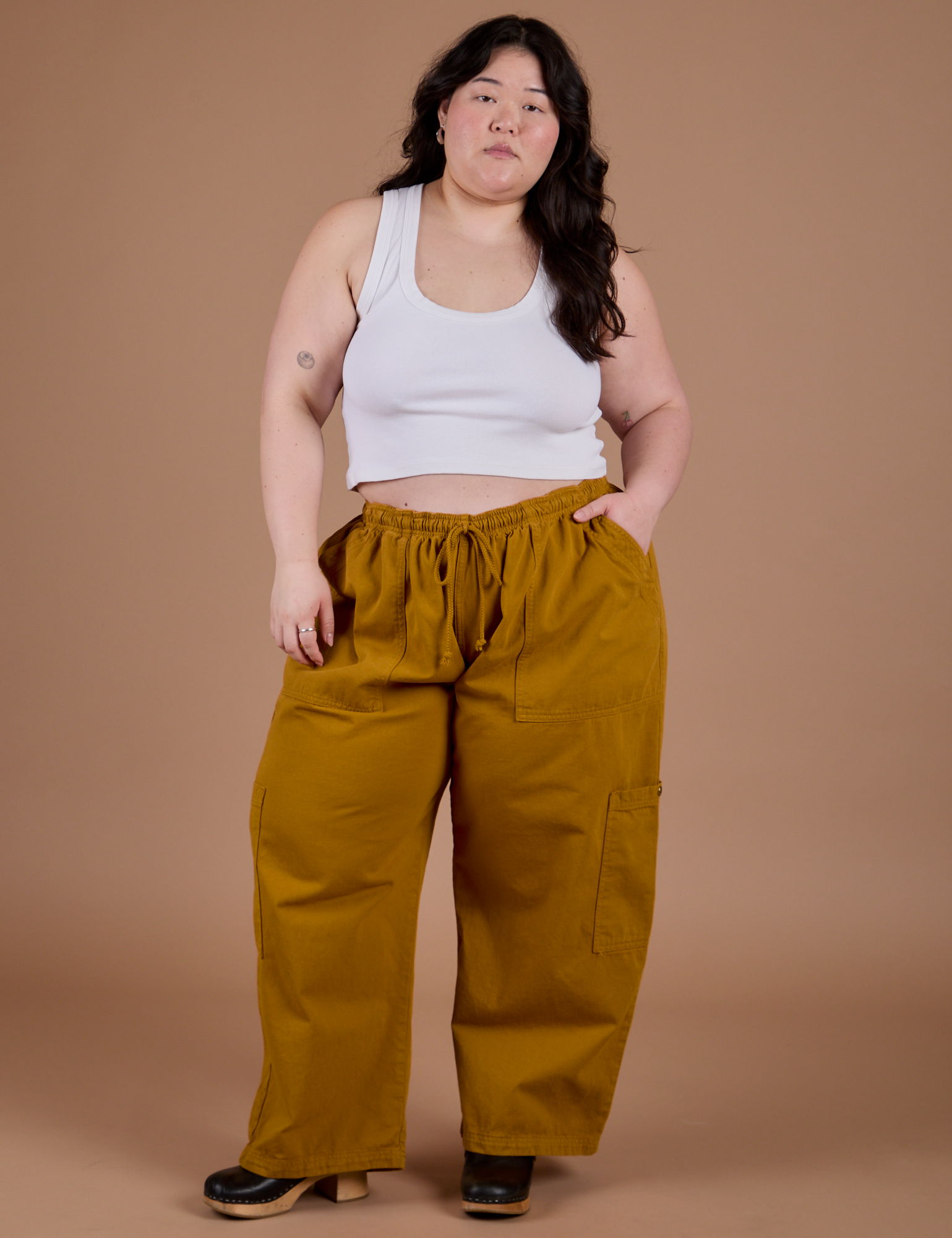 Drop Pocket Cargo Pants - Spicy Mustard