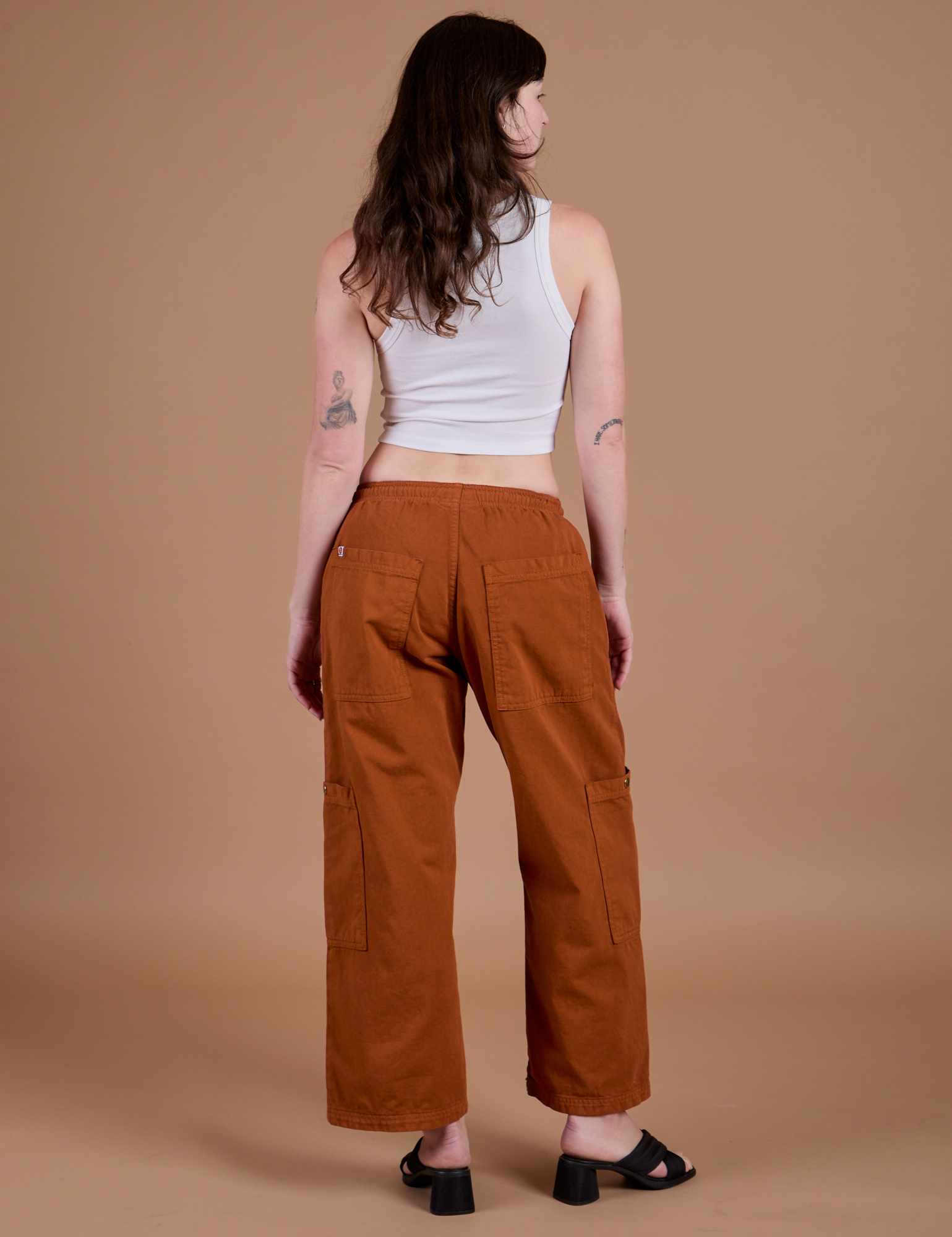 Drop Pocket Cargo Pants - Burnt Terracotta