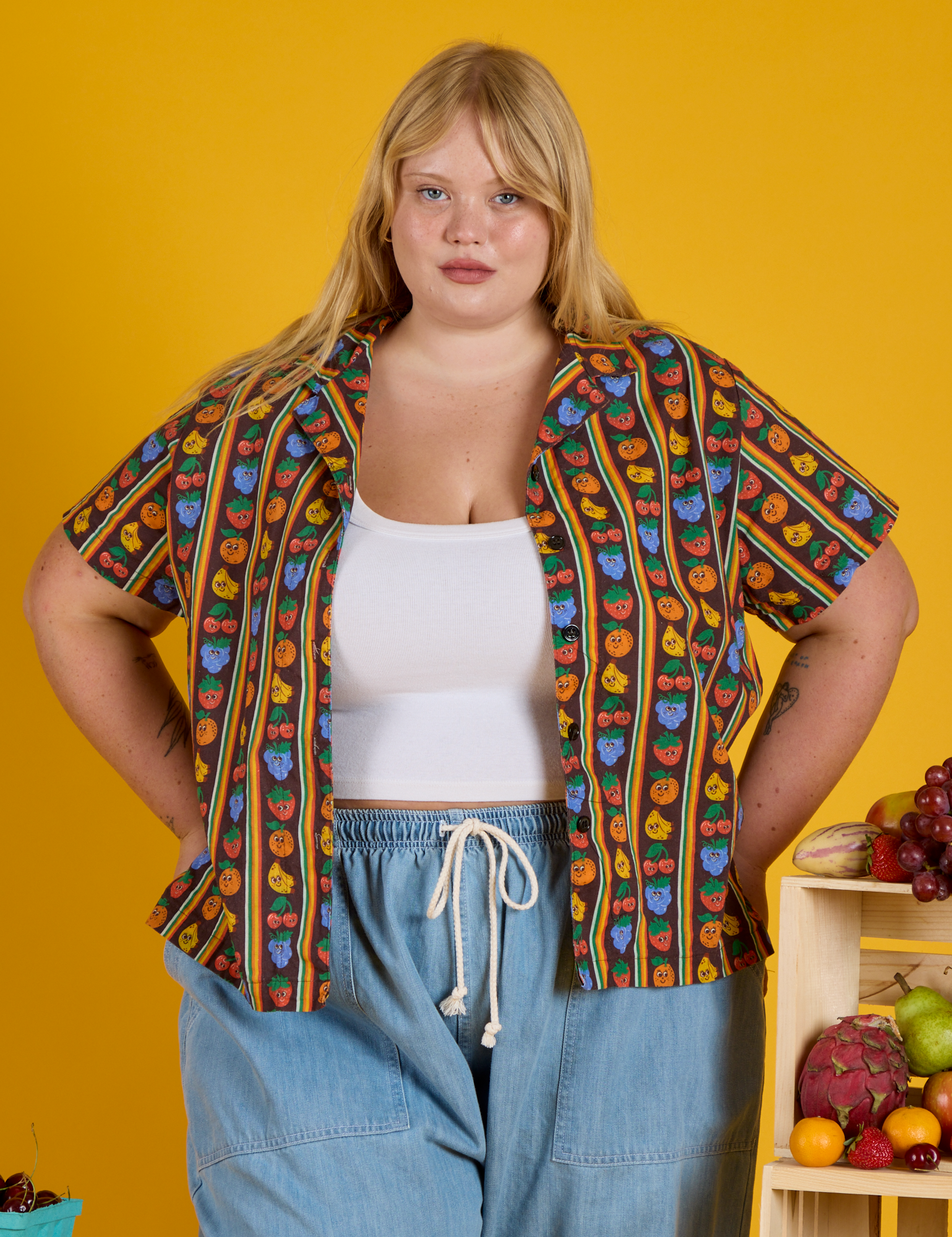 Fruit Fantasy Pantry Button-Up
