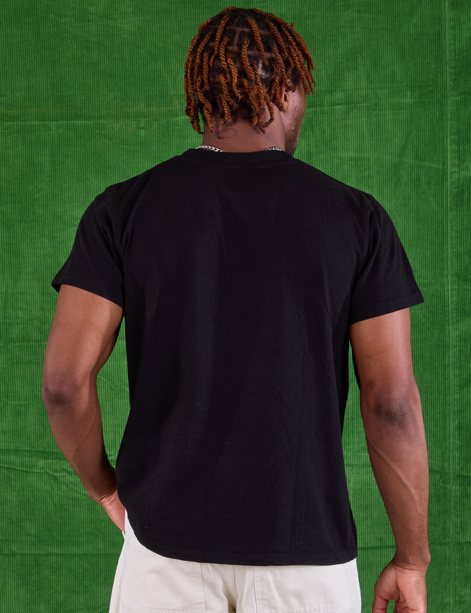 Halloween Organic Tee in Moon back view on Issac