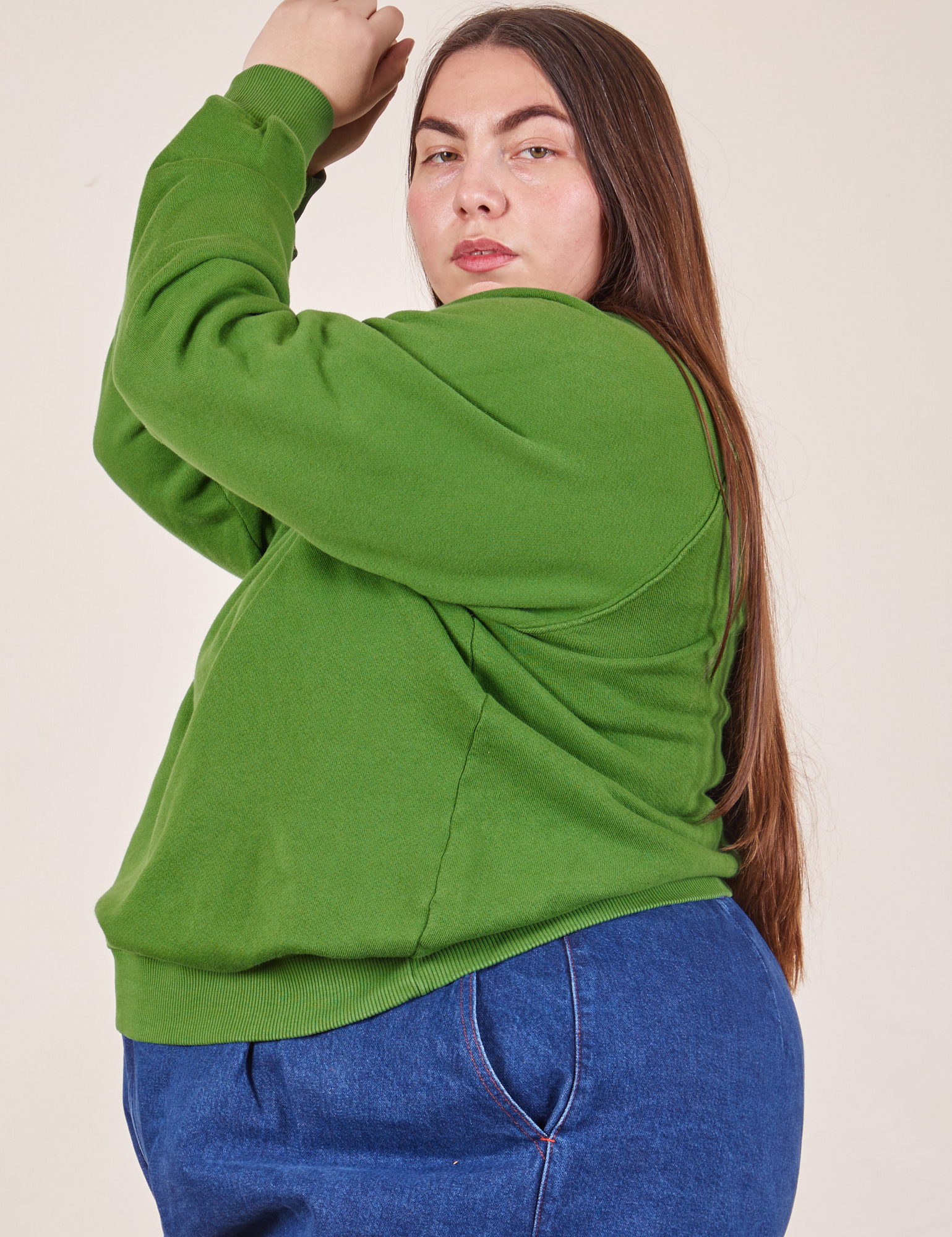 Side view of Heavyweight Crew in Lawn Green on Marielena