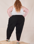 Back view of Heavyweight Trousers in Basic Black worn by Catie