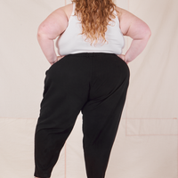 Back view of Heavyweight Trousers in Basic Black worn by Catie