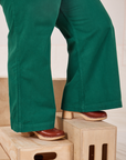 Pant leg close up of Bell Bottoms in Hunter Green on Ashley