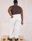 Back view of Masters Work Pants and espresso brown Tank Top on Elijah