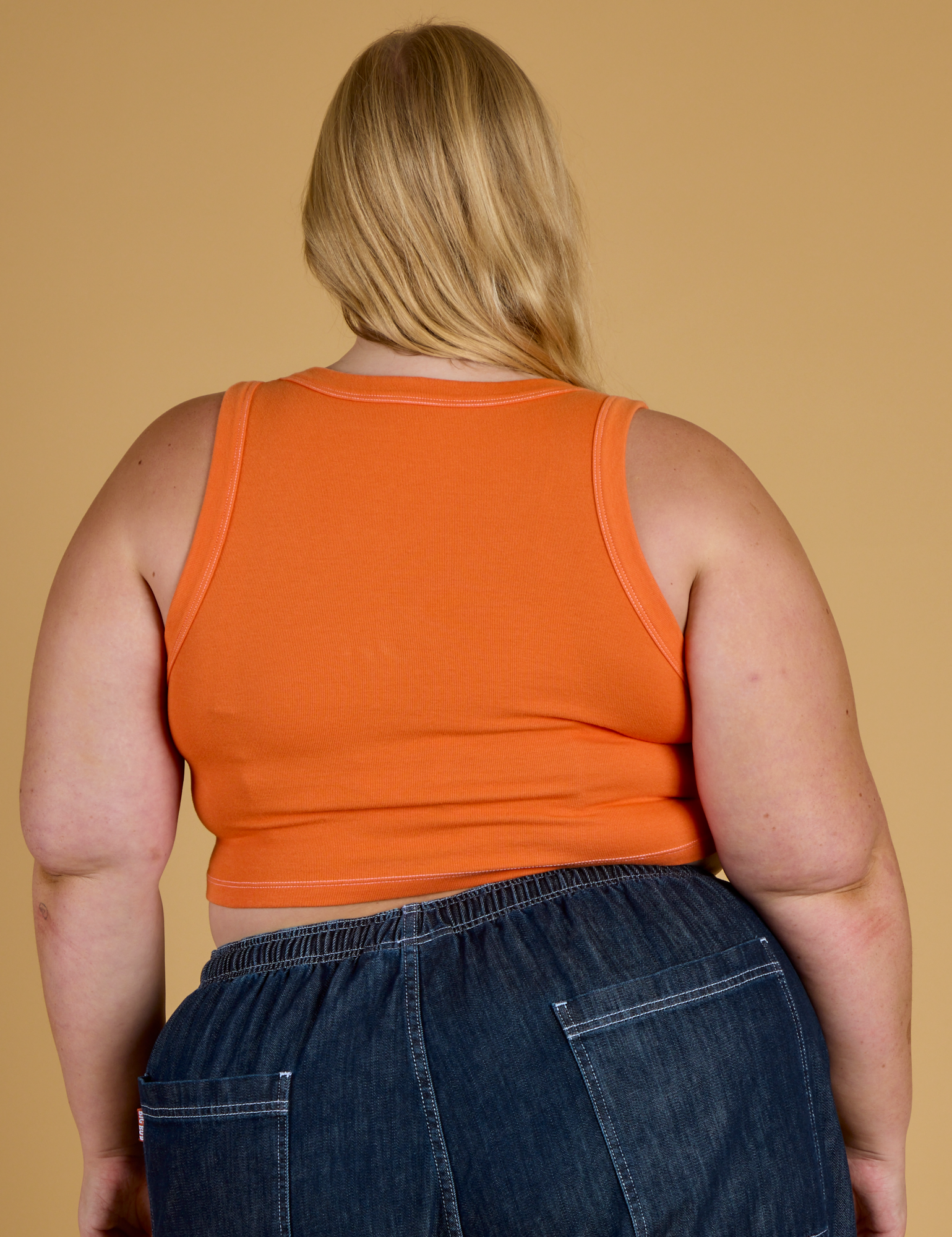 Contrast Stitch Mini Tank - Construction Orange
