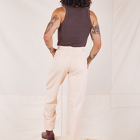 Back view Heritage Trousers in Vintage Off-White on Jesse