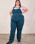 Marielena is 5'8" and wearing 2XL Original Overalls in Lagoon