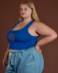 Icon Cropped Tank - Blue Sun