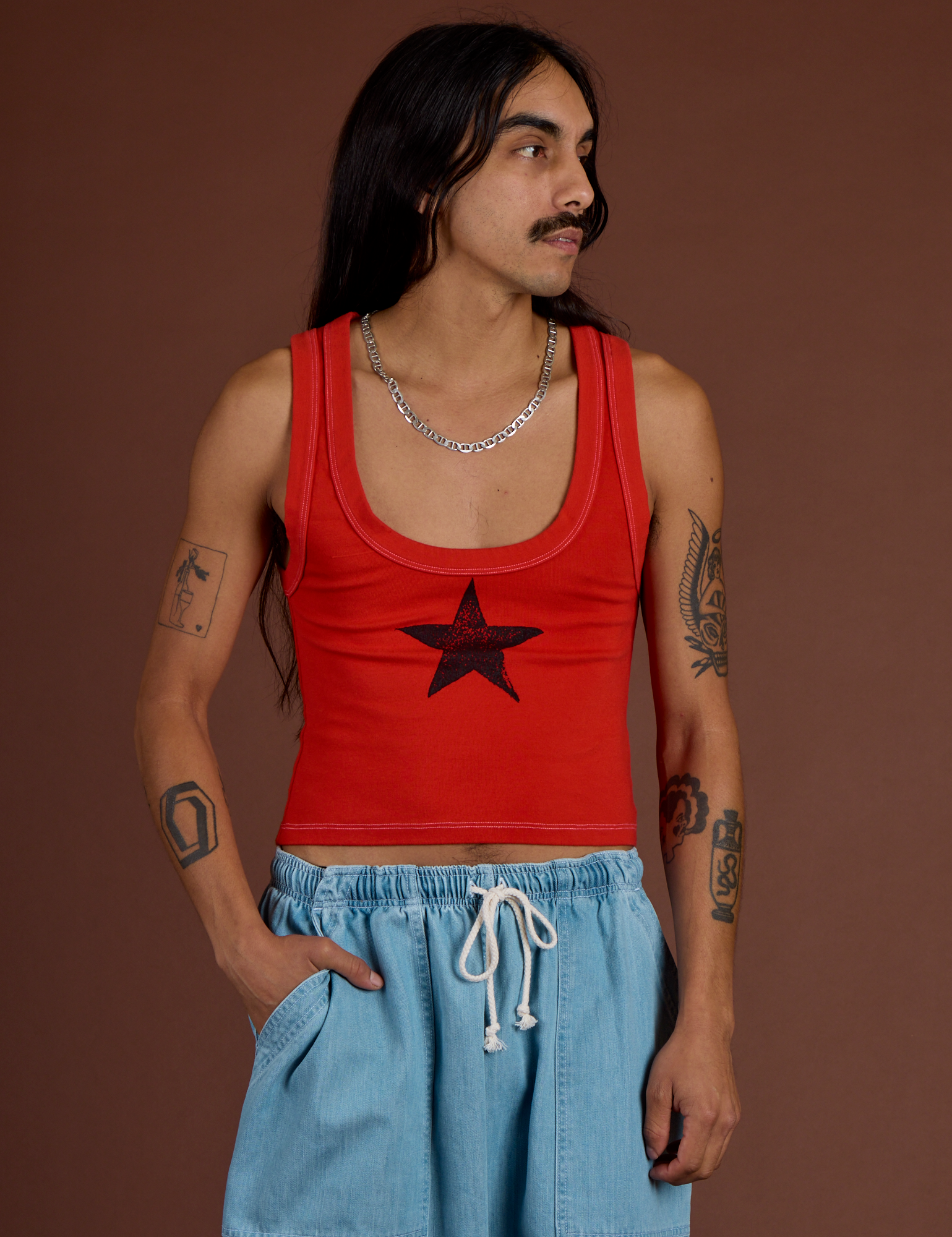 Icon Cropped Tank - Red Star – BIG BUD PRESS Icon Cropped Tank - Red Star – BIG BUD PRESS
