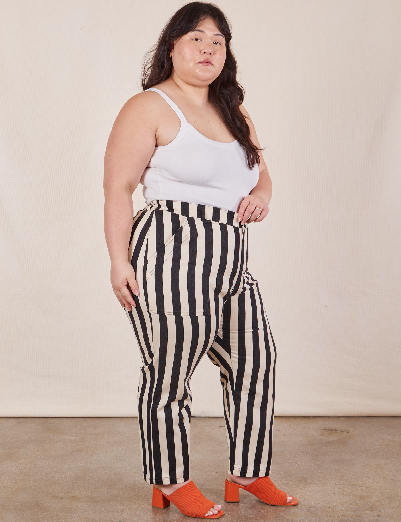 Black Striped Work Pants White BIG BUD PRESS