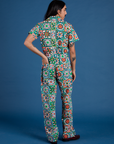 Quilt Print Jumpsuit back view on Anthony