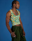 Cropped Tank Top - Spring Quilt Print