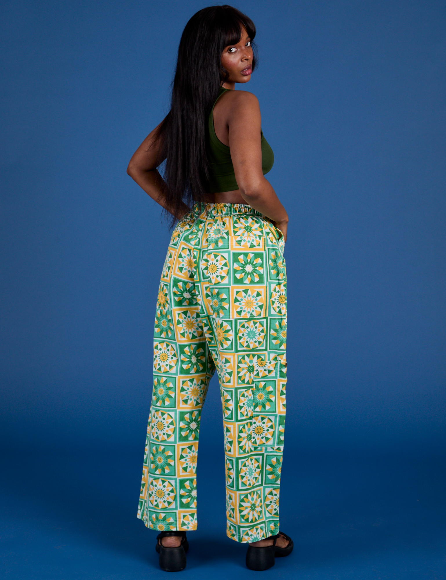 Drop Pocket Cargo Pants - Spring Quilt Print