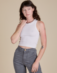 Racerback Tank - Vintage Tee White