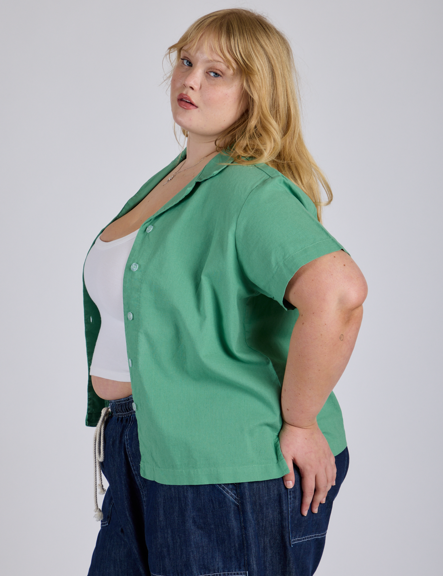 Pantry Button-Up - Seafoam Green