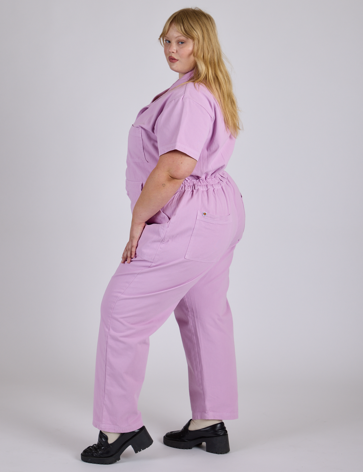 Short Sleeve Jumpsuit - Lilac Purple