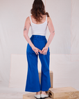 Back view of Bell Bottoms in Royal Blue and Cami in Vintage Tee Off-White