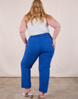 Work Pants in Royal Blue back view on Juliet