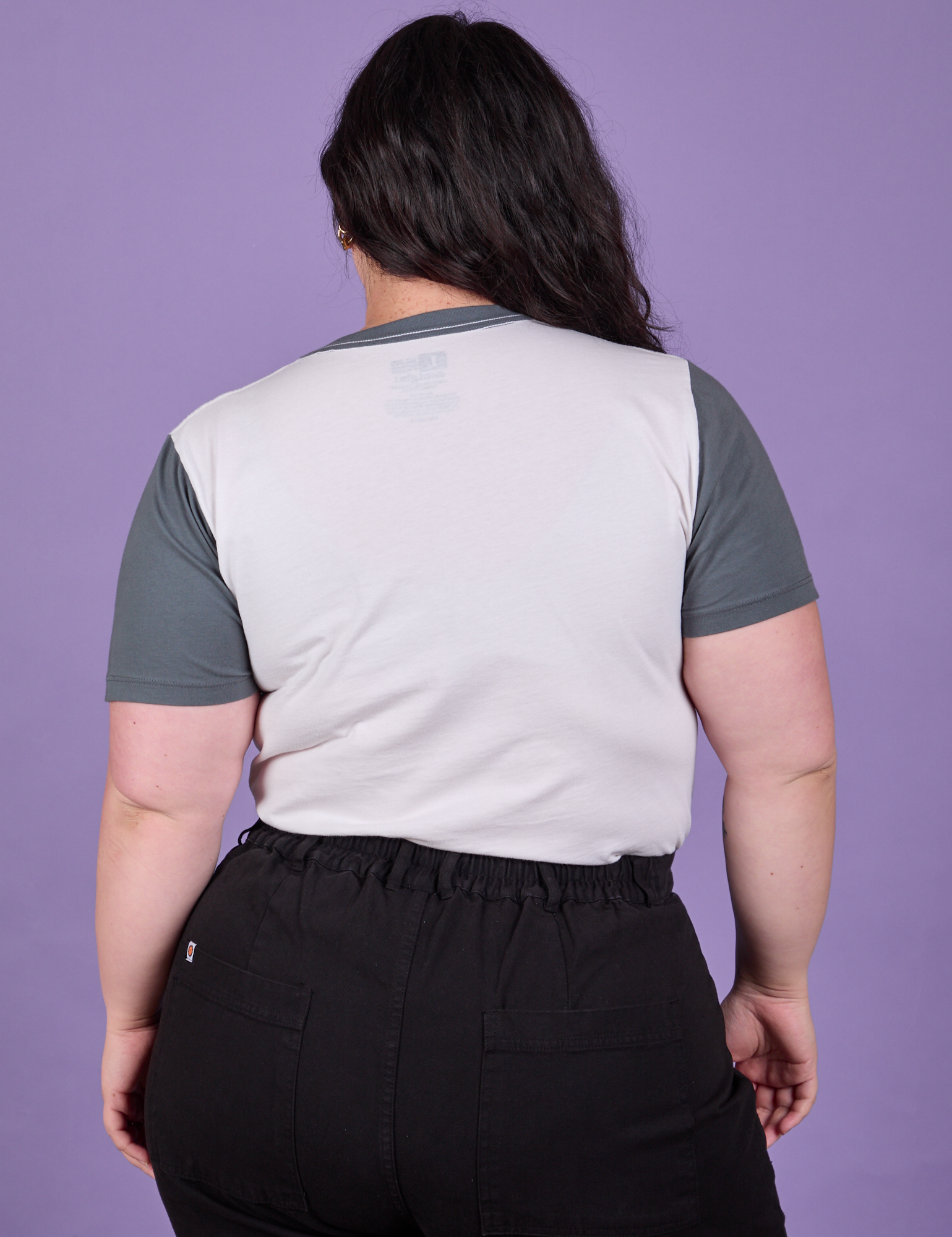 Grey Cool Girl Tee back view on Ashley
