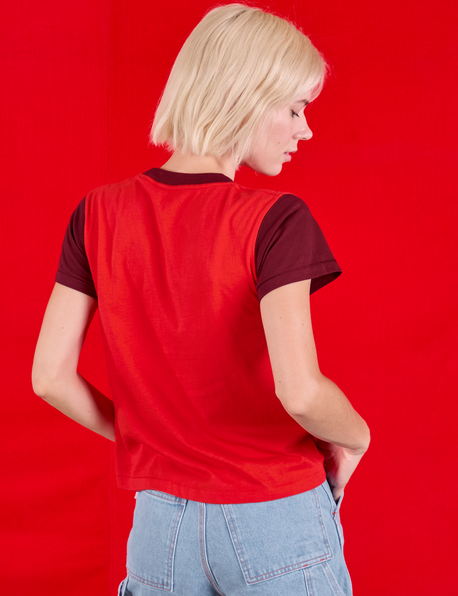 Vintage Tee in Cherry Soda back view on Madeline