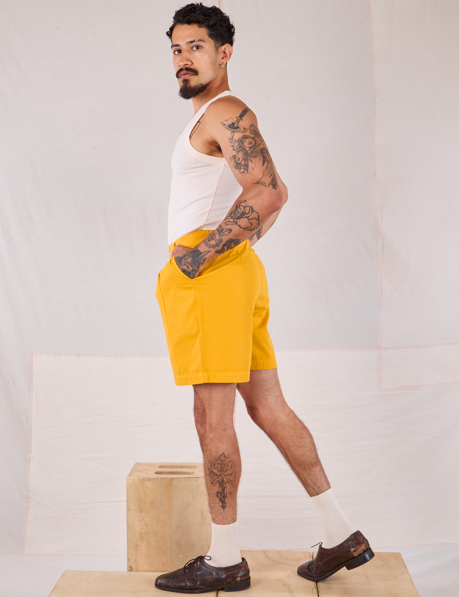Trouser Shorts - Mustard Yellow