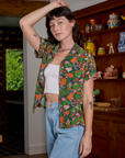 Kitchen Collection Pantry Button-Up angled front view on Alex