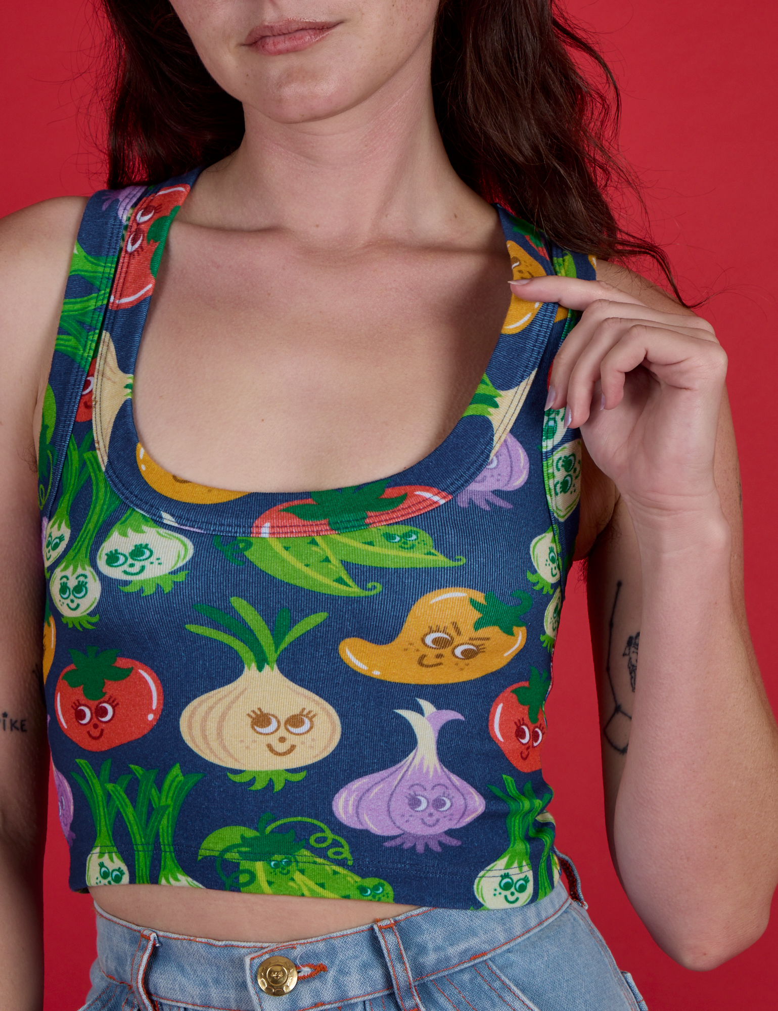 Cropped Tank - Veggie Village