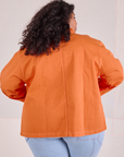 Denim Work Jacket in Construction Orange back view on Morgan