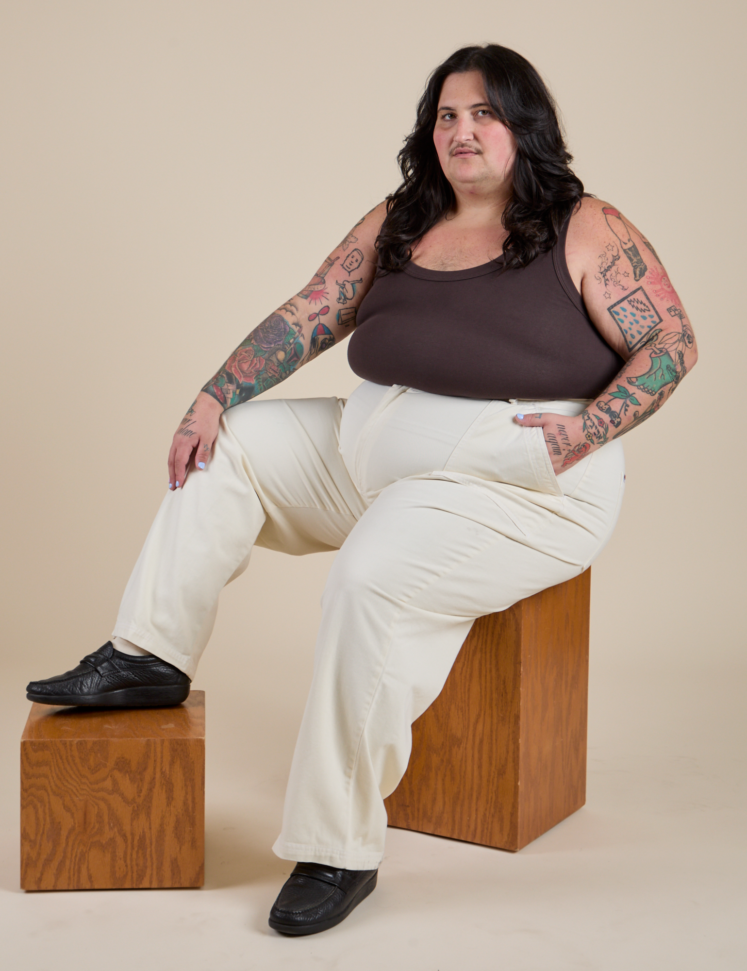 Work Pants - Vintage Tee White