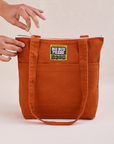 Over-Shoulder Zip Mini Tote in Burnt Terracotta