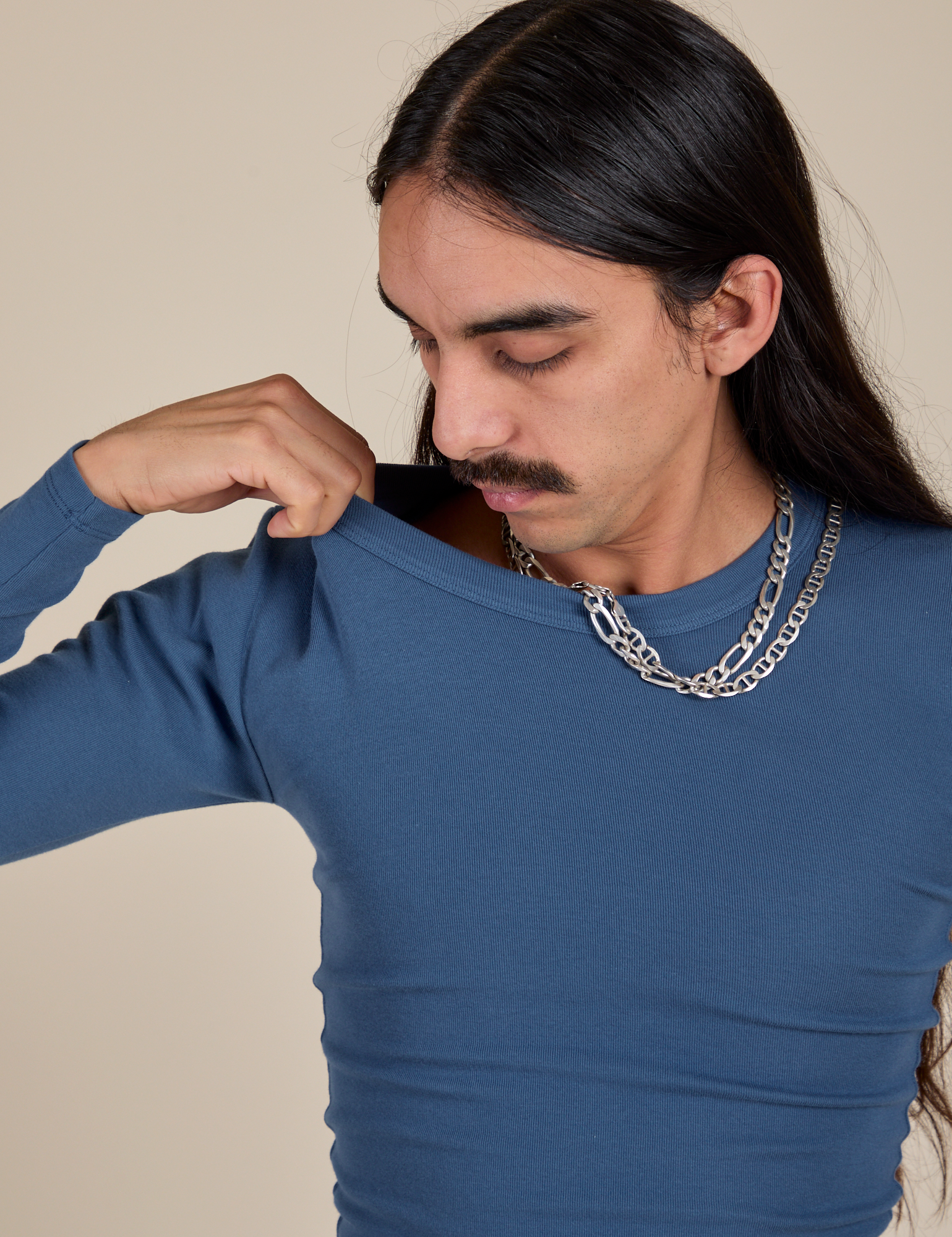 Long Sleeve Baby Tee - French Blue