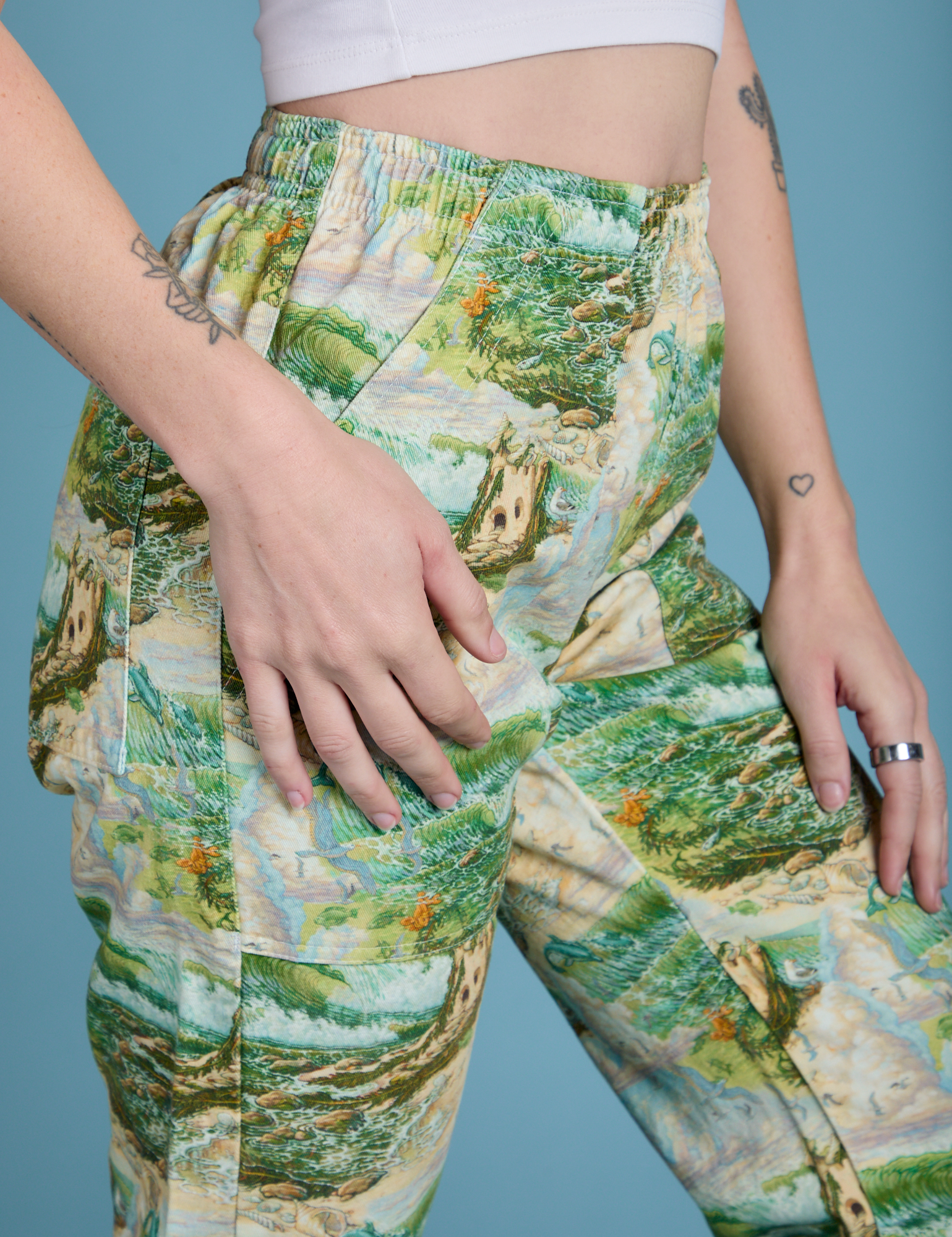 Printed Action Pants - Ocean &amp; Sky