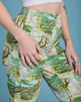 Printed Action Pants - Ocean & Sky