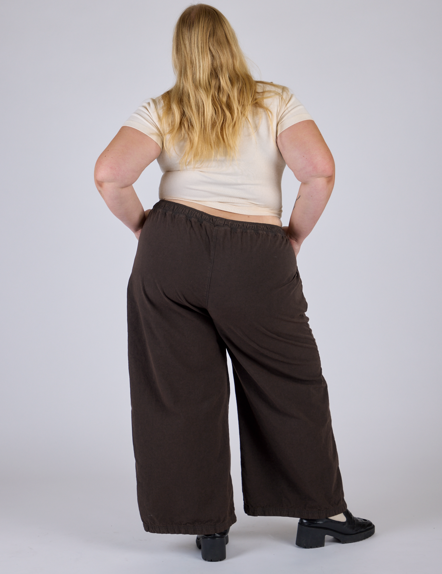 Pleated Pull-On Pants - Espresso Brown