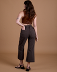 Work Pants in Espresso Brown back view on Alex