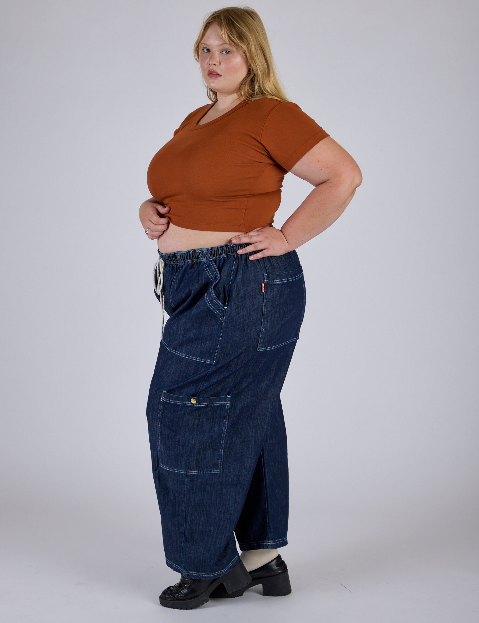 Cropped Baby Tee - Burnt Terracotta