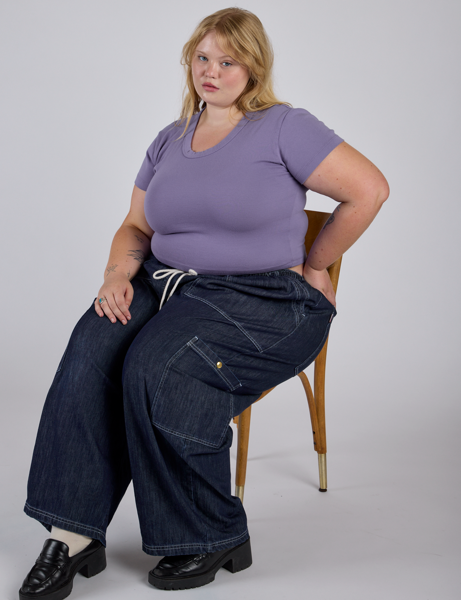 Cropped Baby Tee - Faded Grape