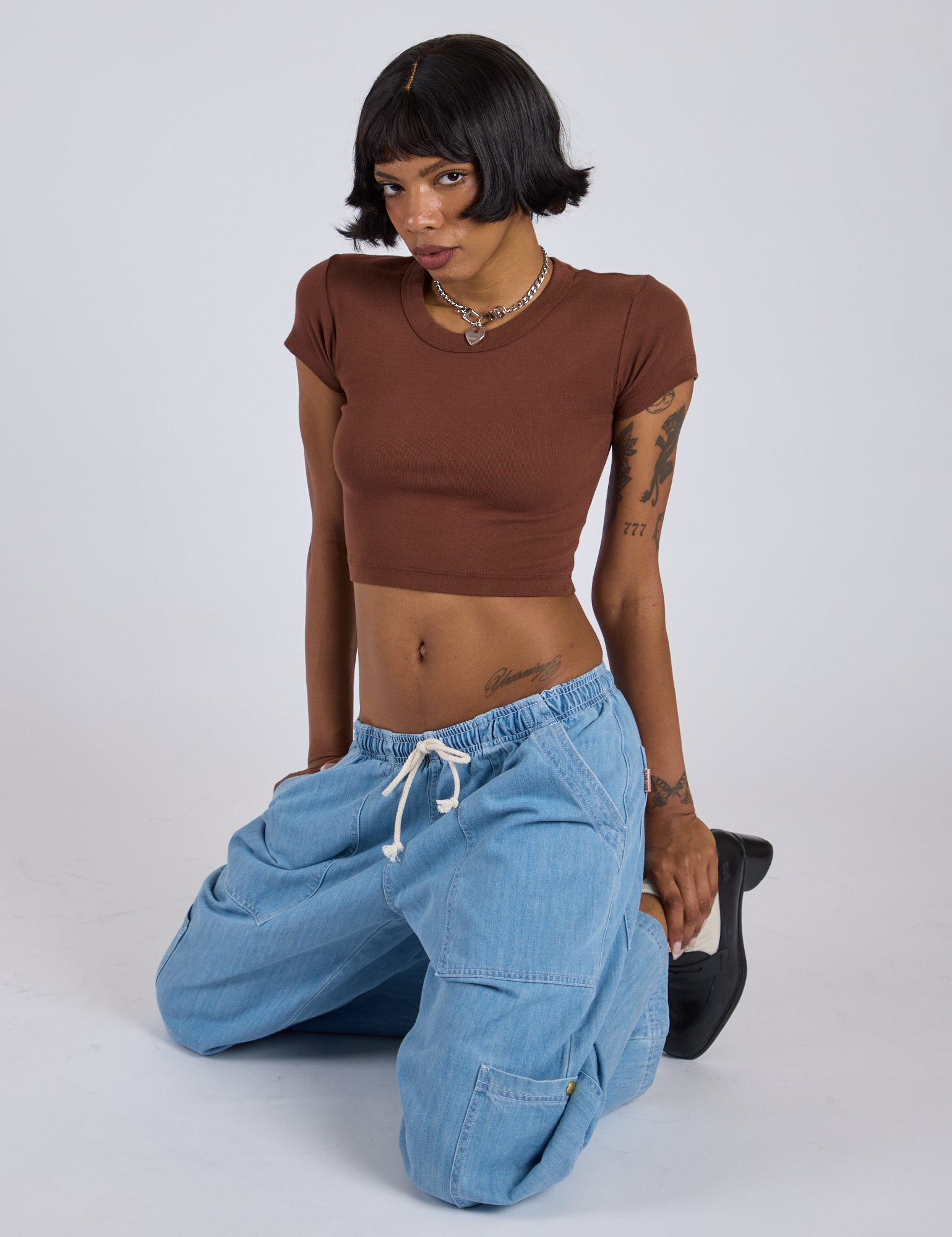 Cropped Baby Tee - Fudgesicle Brown – BIG BUD PRESS