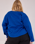 Cropped Overshirt in Royal Blue back view on Juliet