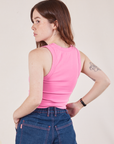 Cropped Tank Top in Bubblegum Pink back view on Hana