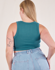 Cropped Tank Top in Marine Blue back view on Lish