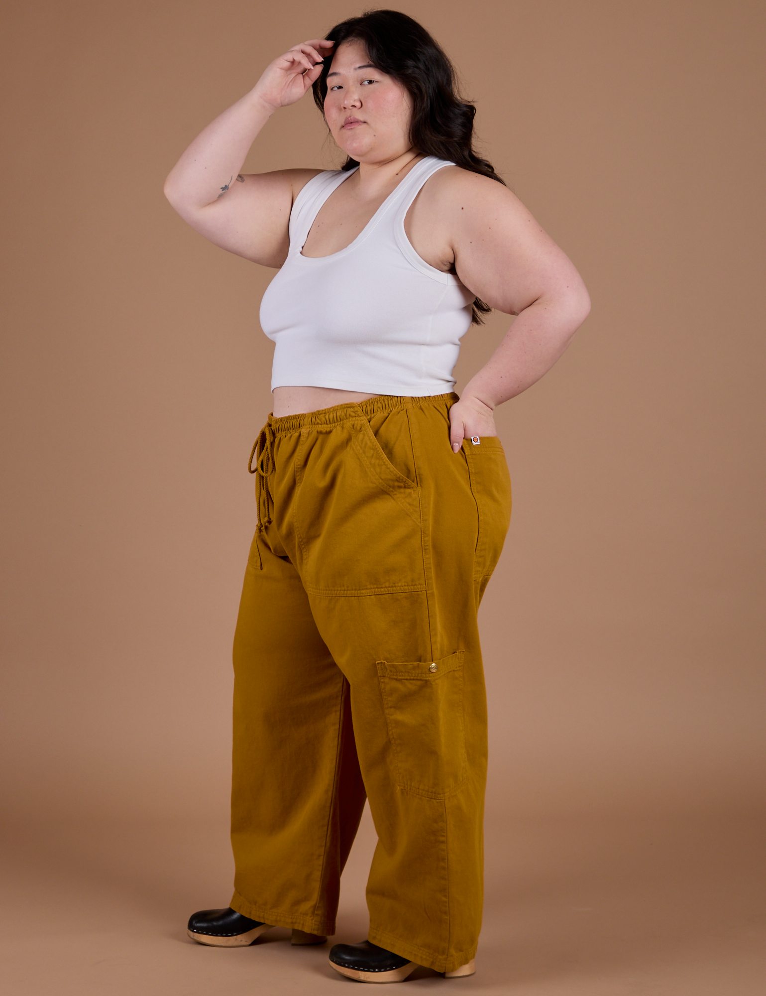 Drop Pocket Cargo Pants - Spicy Mustard