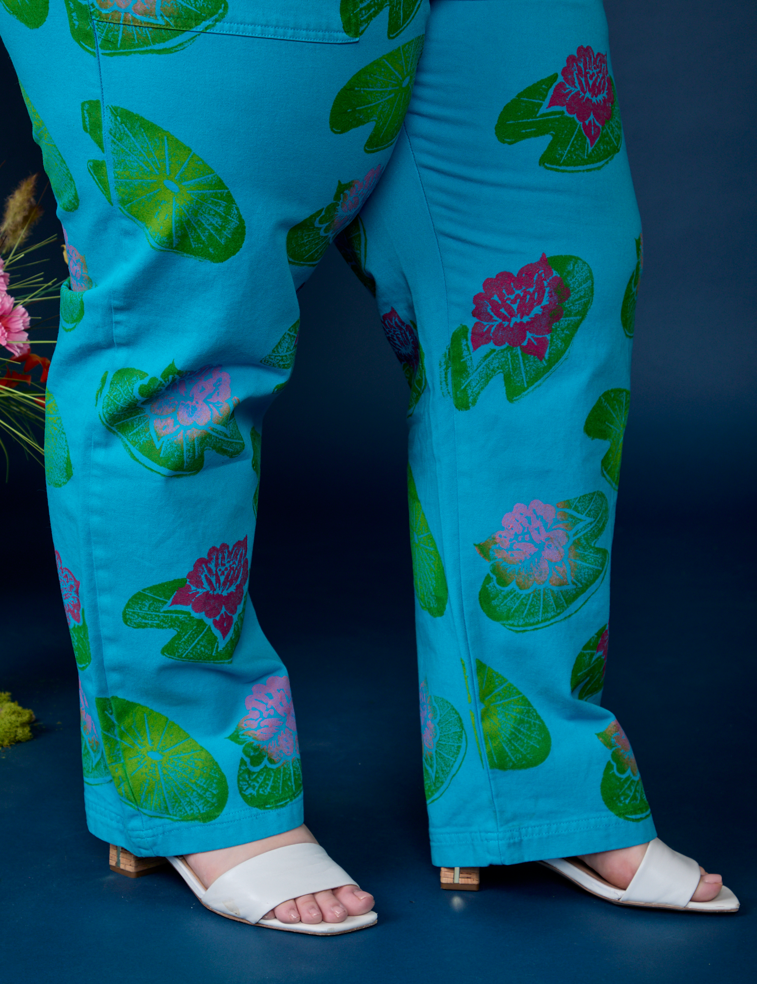 Paintstamped Work Pants - Lilypad