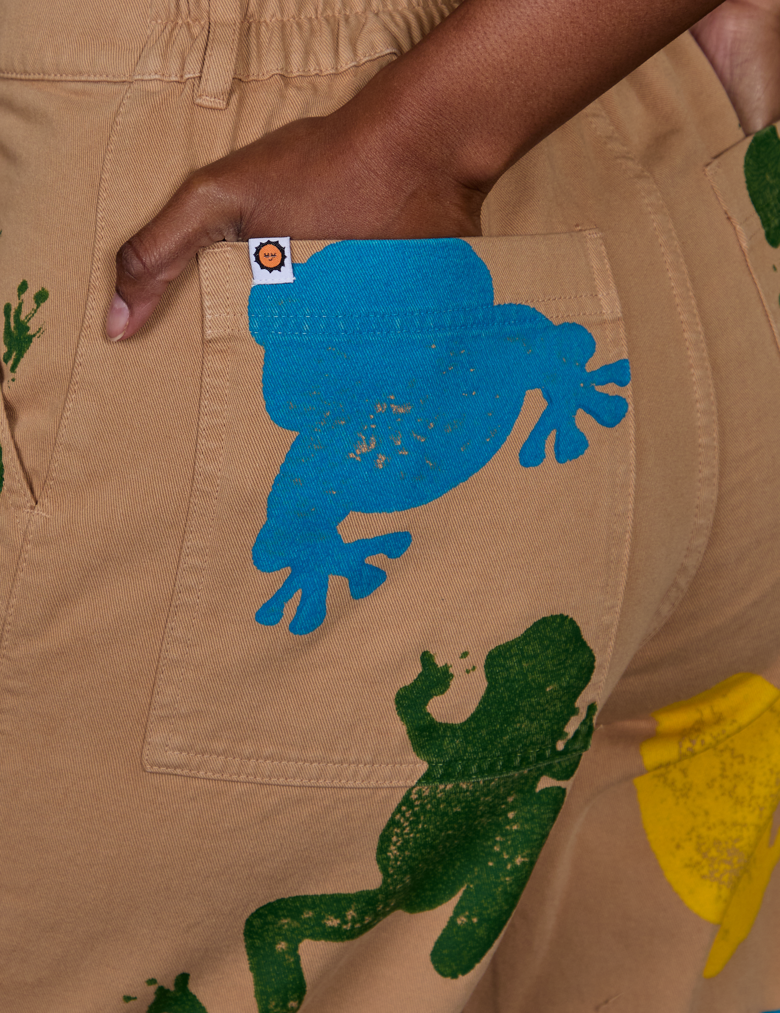 Paintstamped Work Pants - Froggy